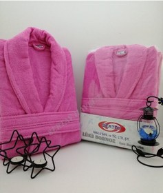 Resim Sertay Havlu %100 Pamuk Bukle Lüks Tek Bornoz S0047 Pembe 