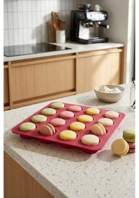 Resim İronika Silikon Makaron Mini Muffin Kek Kalıbı 16 Bölmeli Çok Renkli 