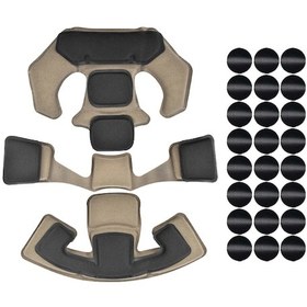 Resim Vkemall Taktik Kask Aksesuarı Hafıza Köpüğü İç Döşeme - Kefirli Askeri Kask Modifikasyonu - Kum Rengi Tan 