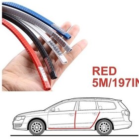 Resim Meridiangoods 1 Rulo 5m/196.85inch Pvc Araç Kapısı Kenar Koruyucu Strip Evrensel Fit Çizilme Önleyici Ses Toz Geçirmez 
