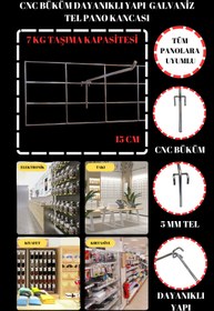 Resim Manken İstanbul 15 cm - 100 Adet CNC Büküm Dayanıklı Yapı 15 cm Galvaniz Tel Pano Kancası 