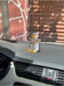 Resim 3dbaydesign 10 Adet Altın Zincirli Sallanan Ördek Yeni Trend Dikiz Ayna Süsü (beyaz Sarı) 