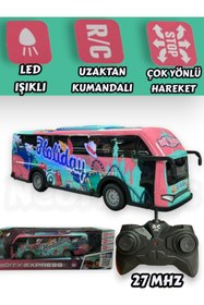 Resim YILDIRIM OYUNCAK Uzaktan Kumandalı Led Işıklı Tam Fonksiyonlu 27 Mhz 15 cm Tatil Şehir Otobüsü 
