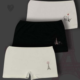 Resim GRI MOR TEKSTIL 3'LÜ KIZ ÇOCUK PAMUKLU PARİS BASKILI BOXER TAKIM 