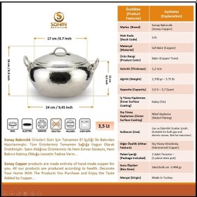 Resim El Dövmesi Nikelli Bakır Güveç Tencere 24 Cm 
