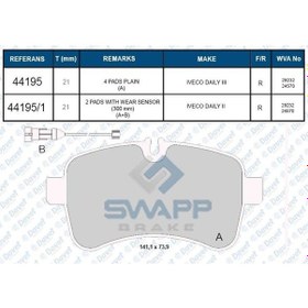 Resim Fren Balatasi Arka Iveco Daily 2006- Daily 2011- Tum Modeller 504623405 