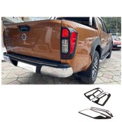 Resim Nissan Navara 2015-2022 Far Stop Çerçeve Kaplama Siyah 