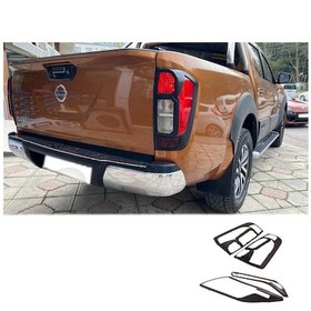 Resim Nissan Navara 2015-2022 Far Stop Çerçeve Kaplama Siyah 