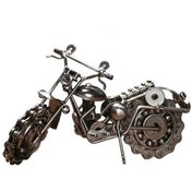 Resim Junjue Retro Metal El Sanatları Demir Harley Motosiklet Oyuncak Süsler Gümüş 