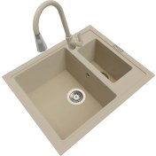 Resim Polex Cristalüx Granit Eviye P-04+Spiralli Bej 