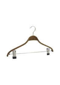 Resim Nyn Ahşap Askı Mandallı Pantolon Etek Askısı Ceviz Renk 6 Adet Kahverengi 