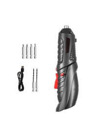 Resim Shineyee 3.6v Şarjlı Mini Elektrikli Tornavida Seti, Led Aydınlatmalı, Usb Şarj, 6 Parça, Siyah 