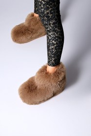 Resim Beyond Kadın Kül Bumble İçi Kürklü Ultra Hafif Tüylü Panduf 4cm BYND03 - Kül / 39 