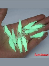 Resim Eagenset Fosforlu Glow Silikon Mini Karides Yapay Yem 4 cm 5 Adet 