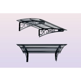 Resim SUNDURMAGROSS Metal Taşıyıcılı Kapı Üstü Pratik Sundurma Antrasit - Şeffaf Levha 110 x 100 Md2 