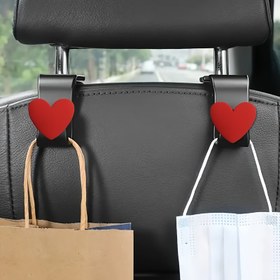 Resim 2 adet Kalp Şekilli Araba Başlık Tutucu - Minimalist Arka Koltuk Düzenleyici Cüzdanlar, Çantalar, Şapkalar için, Sevgililer Günü ve Anneler Günü Hediyeleri, Dayanıklı ABS Araba İç Aksesuarları, Cüzdan Depolama | Şık Başlık Askısı | Güvenli Bağlantı 