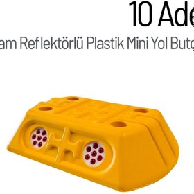 Resim İleri Trafik 10'lu Cam Reflektörlü Plastik Mini Yol Butonu Seti 