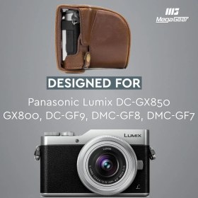 Resim MegaGear Panasonic DC-GX800, DMC-GF7, Suni Deri Kamera Çantası 