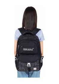 Resim Çok Bölmeli Okul Ve Günlük Kullanım İçin 15.6 İnç Laptop Bölmeli Su Geçirmez Sırt Çantası - Siyah Siyah 