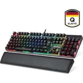 Resim Gamepower Ogre Rgb 60M Blue Switch Almanca Q USB Mekanik Gaming Klavye 