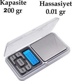 Resim Go İthalat Dijital Hassas Elektronik Kuyumcu Cep Terazisi Tartı 200 gr 0.01 gr (5365) 