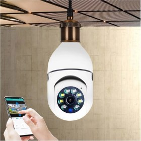 Resim Mesro CMR19 Wifi 360 Panoramik Ampul Kamera Gece Görüş Ses Akıllı Hareket Algılayıcı Güvenlik Kamerası 