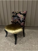 Resim Belletto Mavi Saten Kumaşlı Berjer 