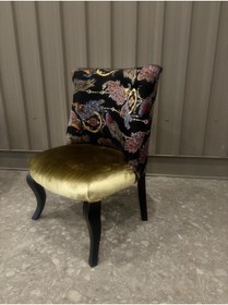 Resim Belletto Mavi Saten Kumaşlı Berjer 