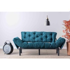 Resim Pafu Nitta Üçlü Kanepe - Petrol 