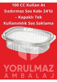 Resim 100 Cc Kullan At Sızdırmaz Sos Kabı 24 Lü Kapaklı Tek Kullanımlık Sos Saklama Kabı 