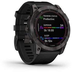 Resim Garmin Fenix 7X Sapphire Solar - Karbon Gri DLC Titanyum 