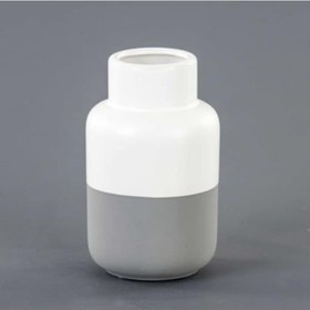 Resim Euro Flora Seramik Vazo Beyaz/Gri 8x15 Cm 