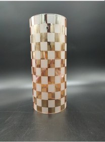 Resim Silindir Avize Camı.bal-mat Renk.yandan 3 Delikli Çap:10.cm-h:24c Beyaz - Gold 