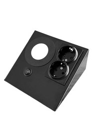 Resim Hype Store ERVA Çiftli Dikey Tezgah Altı Siyah Priz Antrasit Gövde Panel Spot Beyaz Işık ervaNM254 