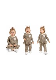 Resim Cojans 9/18 Ay Leopar Baskılı Penye Bebek Takımı Çok Renkli 