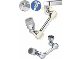 Resim Dönen Musluk Başlığı 1080 Derece Ayarlanabilir Filtreli Sprey Uç 