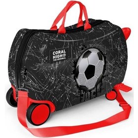 Resim Coral High Siyah Kids Futbol Desenli Otur-çek Çocuk Valizi 16369 Çok Renkli 