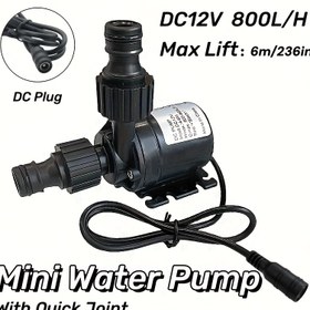 Resim 1 Adet DC 12V/24V/36V Yüksek Akışlı Su Pompası - 800L/S Ağır Hizmet Tipi Aquarium, Havuz, Çeşme, Balık Tankı ve Deniz İçin Dolaşım Pompası, Çabuk Bağlantılı Konnektörlü, Fırçasız Motorlu, Kompakt tasarım ile Tatlısu / Taşıyıcı İçin Uygun - Büyük Kaplar & Göletler İdeal - USB Destekli (DC12V/24V/36V) - DC12V/24V/36V Enerji Kaynakları ile Uyumlu 
