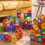 Resim 100 Adet Ev Montaj Yapı Taşları, Büyük Boy, Yaratıcı Kare Blok Yapı Taşları, Temel Montaj Yapı Taşları, Eğitici DIY Montaj Oyuncakları, Doğum Günü Hediyeleri 