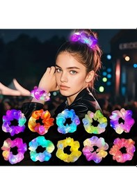 Resim Mint Yeşili Renk Led Işıklı Lastikli Saç Tokası - 3 Modlu Festival & Parti Saç Tokası 1 Adet 