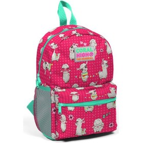Resim Coral High Kids Neon Mercan Alpaka Desenli İki Bölmeli Yuva Sırt Çantası 