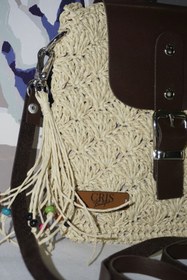 Resim Cris Boutique Yazlık Hasır Görünümlü Telefon Çantası 
