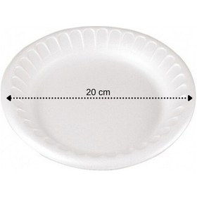 Resim 100 Adet 20cm Köpük Tabak Beyaz 20 X 20 