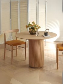Resim Breeze Yuvarlak Ahşap Bohem Masa 100x100 