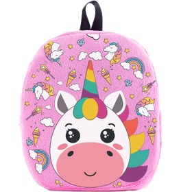 Resim KidHug Unicorn Baskılı Çocuk / Bebek Oyuncak Kreş Çantası Anaokulu Kreş Çantası Oyuncak Çantası 0-8 Yaş 