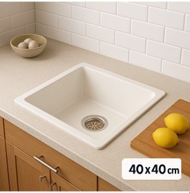 Resim Bloom Platin 400 Granit Eviye 40 x 40 CM 