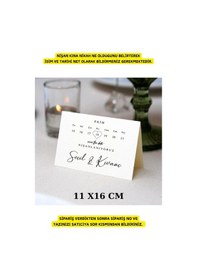 Resim Takvim Masa Kartı - Nişan Konsept - Nikah Konsept - 10 Adet 11x16cm 