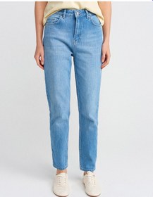 Resim Dilvin 71786 Slim Denim Mom Pantolon-açık Mavi Açık Mavi 