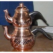 Resim Bakır Çay Demlik Takımı 