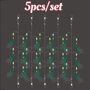 Resim 5 Adet/Set 6 saç tokası, Yeşil Kauçuk, Balık Derisi ve Karides Derisi Kancaları ile Taklit Biyonik Olta İğneleri, Okyanus Balıkçılığı için Deniz Oltaları ile Levrek Yakalamak için Yeni Stil Olta İğneleri. 